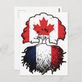 Franse Canadese vlag voor boomstammen in Canada Briefkaart (Voorkant / Achterkant)