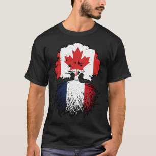 Franse Canadese vlag voor boomstammen in Canada T-shirt
