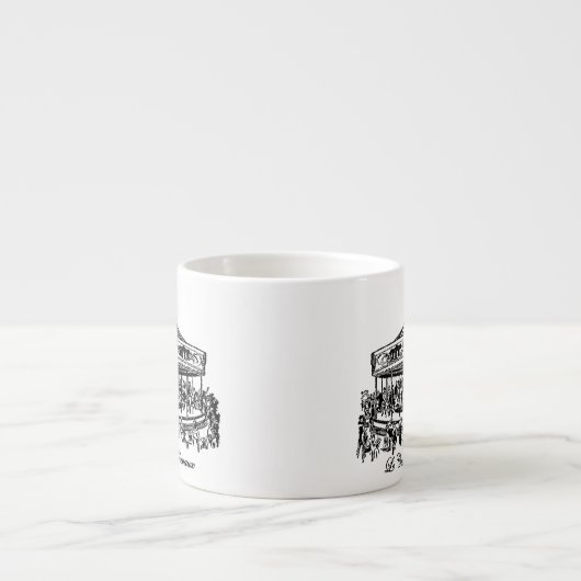 Franse carrouselpaarden Apparel en Gifts Espresso Kop (Voorkant)