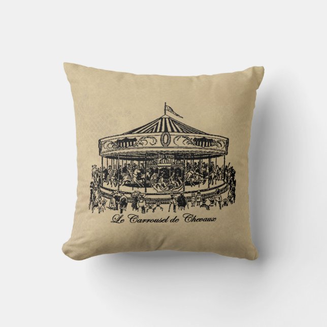Franse carrouselpaarden Apparel en Gifts Kussen (Voorkant)