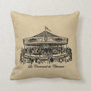 Franse carrouselpaarden Apparel en Gifts Kussen