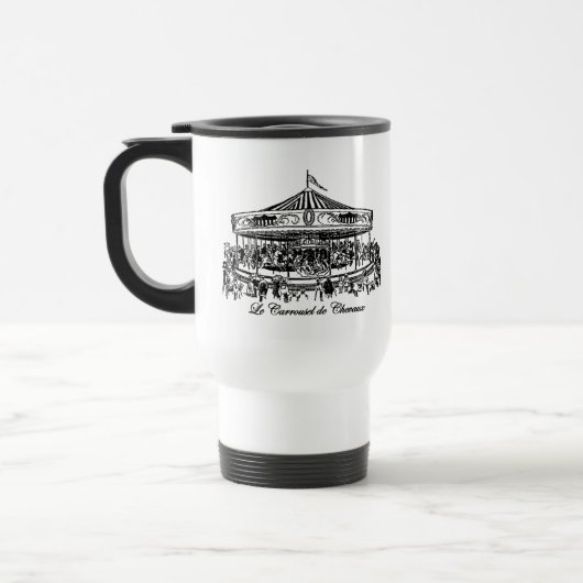 Franse carrouselpaarden Apparel en Gifts Reisbeker (Links)