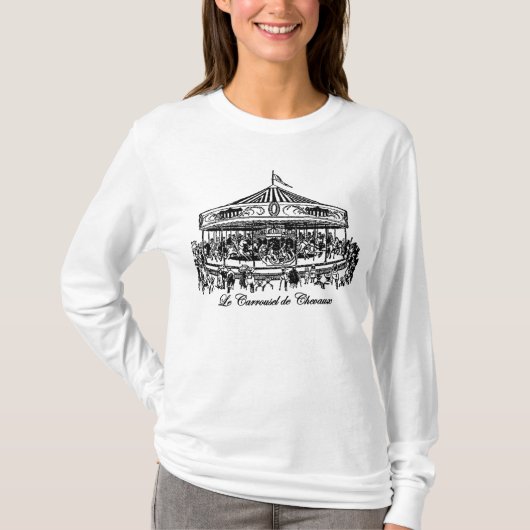 Franse carrouselpaarden Apparel en Gifts T-shirt (Voorkant)