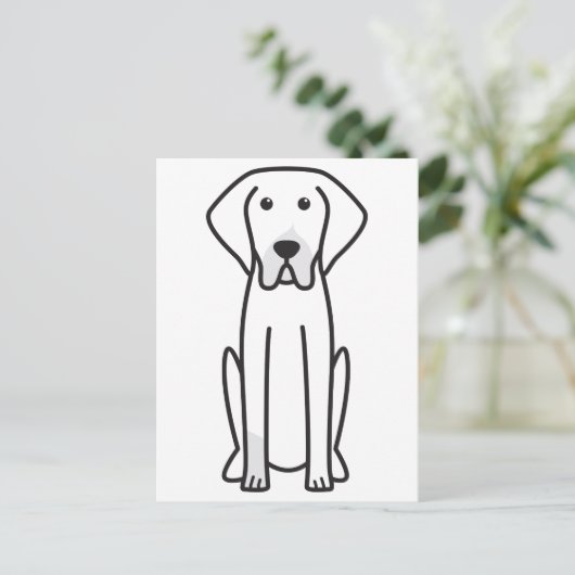 Franse Cartoon voor witte en zwarte hond Briefkaart (Staand voorkant)