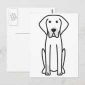 Franse Cartoon voor witte en zwarte hond Briefkaart (Voorkant / Achterkant)