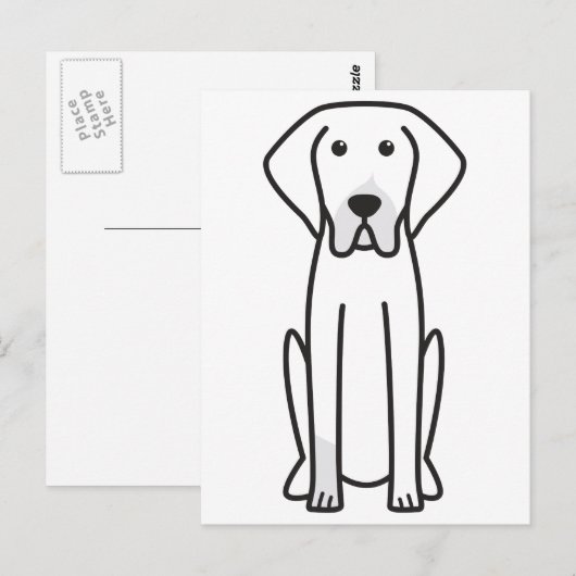 Franse Cartoon voor witte en zwarte hond Briefkaart (Voorkant / Achterkant)