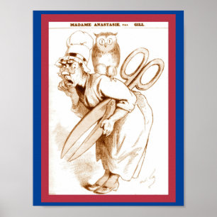 Franse censuur 1874 Cartoon Copy Poster