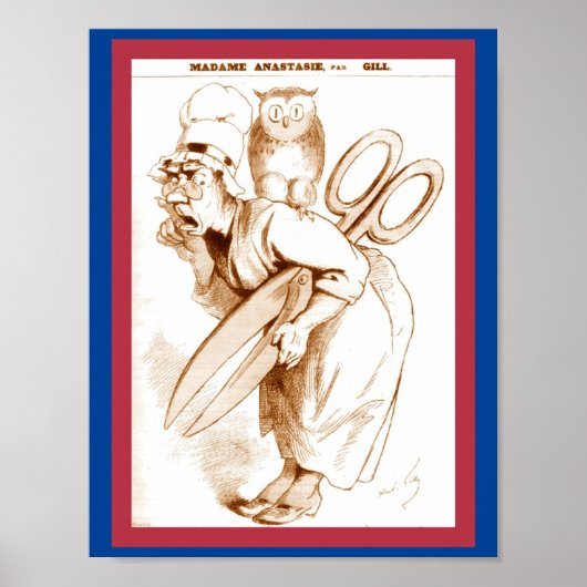  Franse censuur 1874 Cartoon Copy Poster (Voorkant)