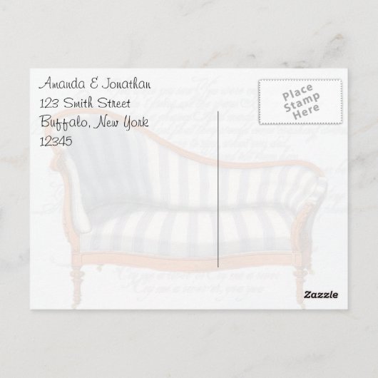  Franse Chaises Lounges Custom Bedankt Briefkaart (Achterkant)