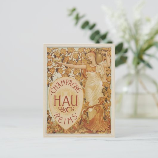 Franse Champagne Briefkaart (Staand voorkant)