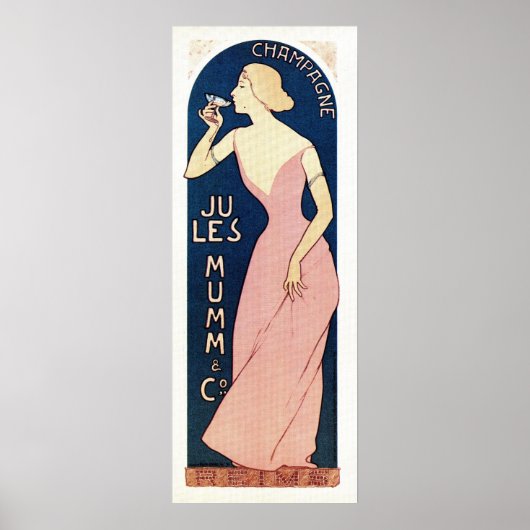 Franse champagne en verticale banner Poster (Voorkant)