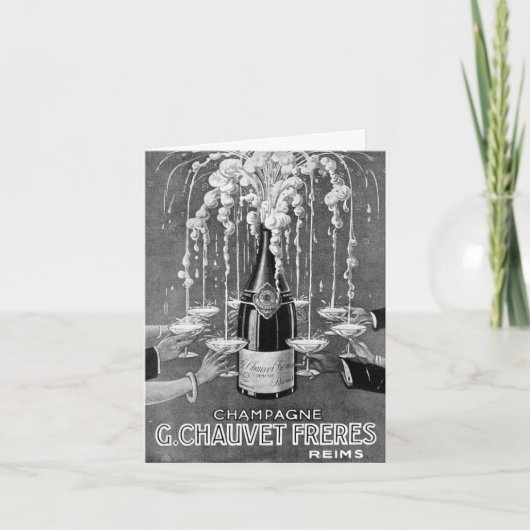  Franse Champagne Felicitaties Kaart (Voorkant)
