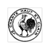  Franse Chanticleer Rooster Haut et Clair Rubberstempel (Afrduk)