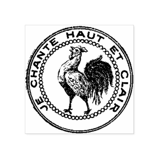  Franse Chanticleer Rooster Haut et Clair Rubberstempel (Afrduk)