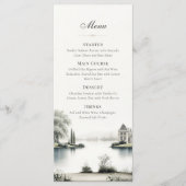 Franse Château Geheime Tuin Bruiloft Menu (Voorkant)