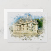 Franse Chateau Middeleeuws Kasteel Frankrijk Water Briefkaart (Voorkant / Achterkant)