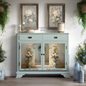 Franse Chateau Rozen Blauw Roze Bloemen Binnenplaa Tissuepapier