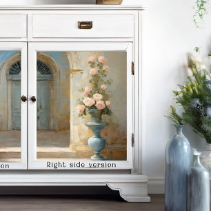 Franse Chateau Rozen Blauw Roze Bloemen Binnenplaa Tissuepapier