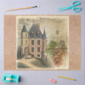 Franse Chateau Winery Vineyard Decoupage Tissuepapier (Craft)