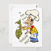 Franse chef-kok ~ Is dit je verjaardagsvis? Briefkaart (Voorkant / Achterkant)