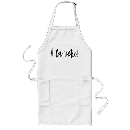 Franse Chef-Schort à la vôtre (Cheers) Lang Schort (Voorkant)