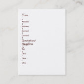 Franse Cherub  stijlprofielkaarten Visitekaartje (Achterkant)