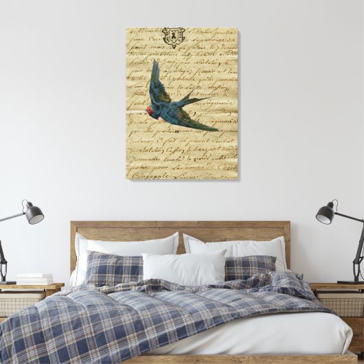  Franse Chic Bird Print Flying Swallow (Insitu (Slaapkamer))