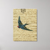  Franse Chic Bird Print Flying Swallow (Voorkant)