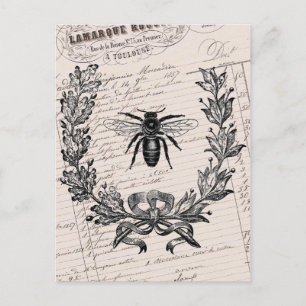 Franse Chic Honey Bee Briefkaart