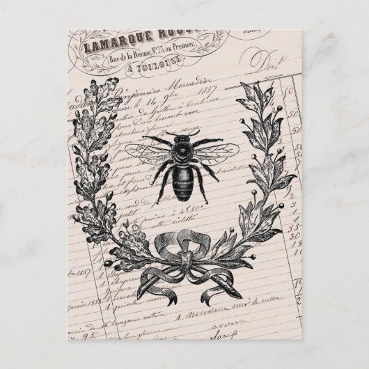 Franse Chic Honey Bee Briefkaart (Voorkant)