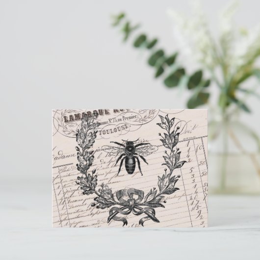 Franse Chic Honey Bee Briefkaart (Staand voorkant)