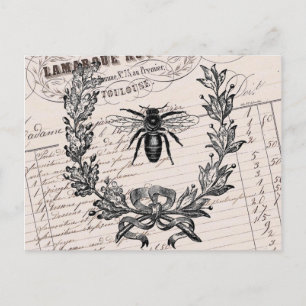 Franse Chic Honey Bee Briefkaart