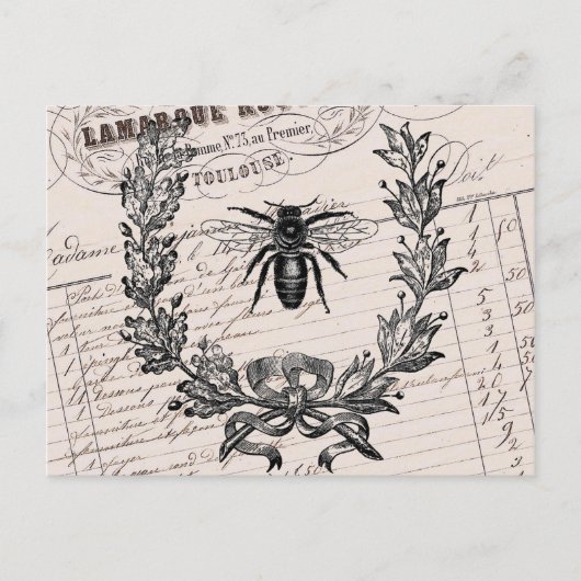  Franse Chic Honey Bee Briefkaart (Voorkant)