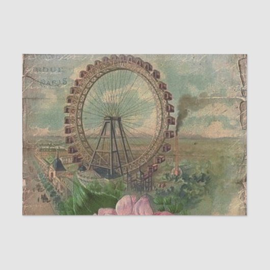 Franse chic, Parijs, rustig, collage, Victoriaans, Tissuepapier (Voorkant)