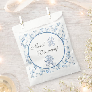 Franse Chinoiserie Blauw Baby shower Favorietentas Bedankzakje