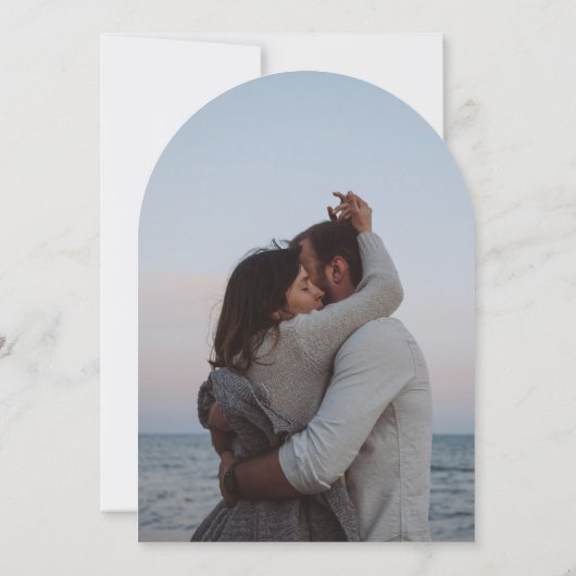  Franse Chinoiserie Blauwe Bloemen Huwelijk Kaart (Achterkant)