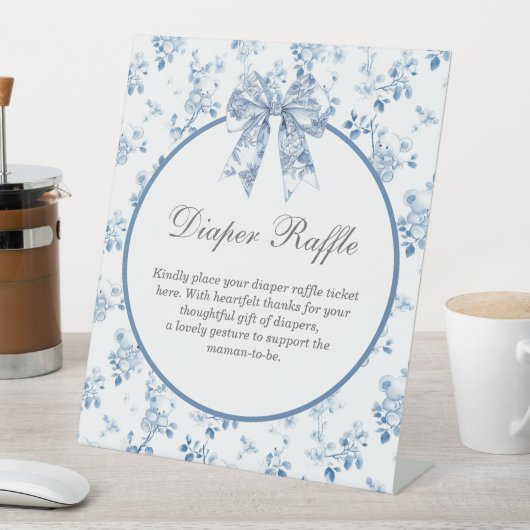  Franse Chinoiserie Diaper Raffle Sign Reclamebord Met Voetstuk (Insitu)