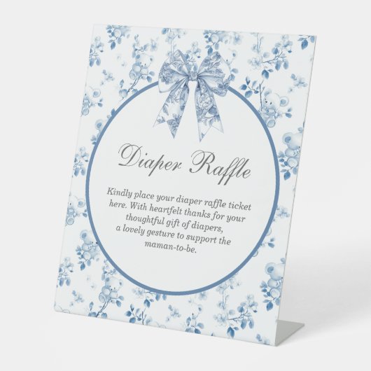 Franse Chinoiserie Diaper Raffle Sign Reclamebord Met Voetstuk (Voorkant)