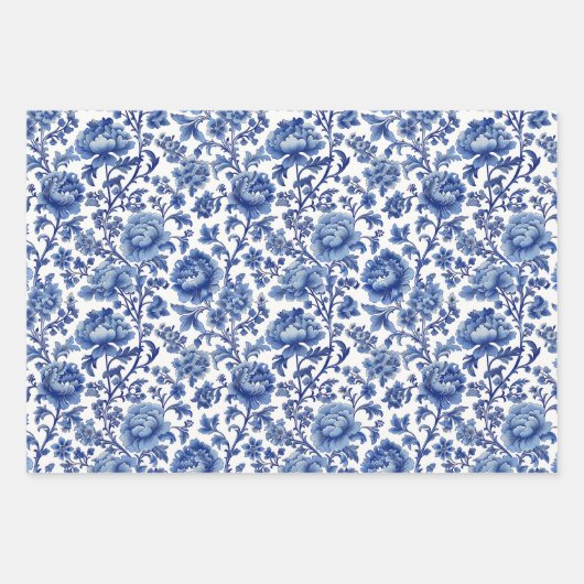 Franse Chinoiserie Floral Inpakpapier Vel (Voorkant 3)
