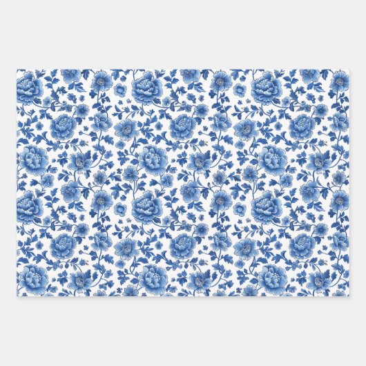 Franse Chinoiserie Floral Inpakpapier Vel (Voorkant 2)