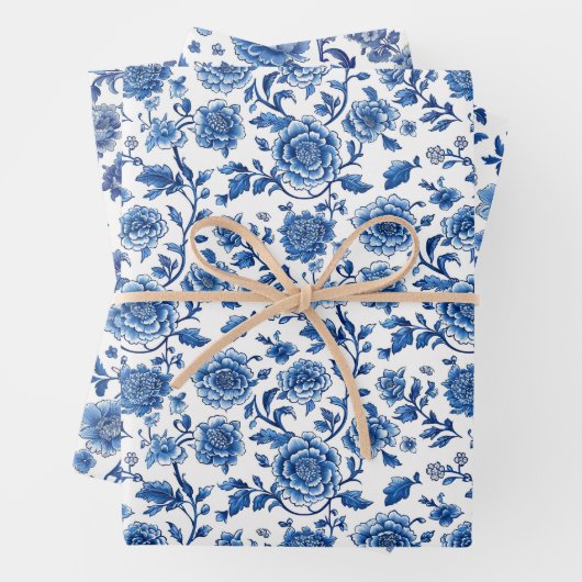 Franse Chinoiserie Floral Inpakpapier Vel (In situ)