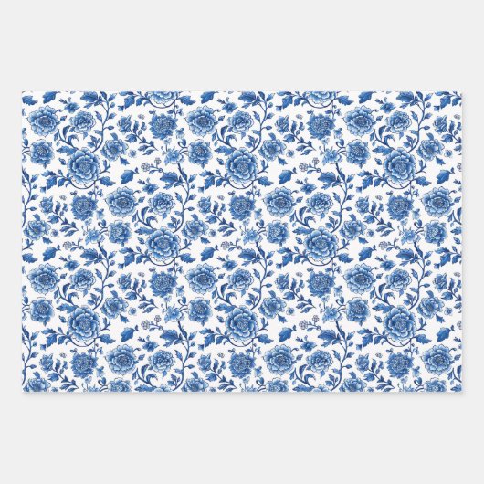 Franse Chinoiserie Floral Inpakpapier Vel (Voorkant)