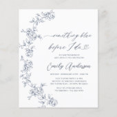 Franse Chinoiserie Iets blauw Vrijgezellenfeest Flyer (Voorkant)