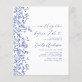 Franse Chinoiserie Iets blauw Vrijgezellenfeest Flyer (Voorkant)