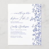 Franse Chinoiserie Iets blauw Vrijgezellenfeest Flyer (Voorkant)