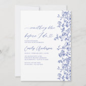 Franse Chinoiserie Iets blauw Vrijgezellenfeest Kaart (Voorkant)