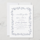 Franse Chinoiserie Iets blauw Vrijgezellenfeest Kaart (Voorkant)