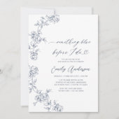 Franse Chinoiserie Iets blauw Vrijgezellenfeest Kaart (Voorkant)