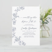 Franse Chinoiserie Iets blauw Vrijgezellenfeest Kaart (Staand voorkant)