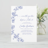 Franse Chinoiserie Iets blauw Vrijgezellenfeest Kaart (Staand voorkant)